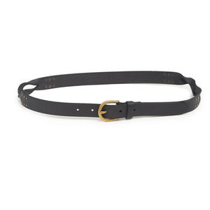 NEW FRYE Black D-Ring Twisted Stud Leather Belt size large